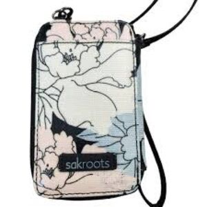 Sakroots Floral Phone Crossbody - Black, White, and Pink
